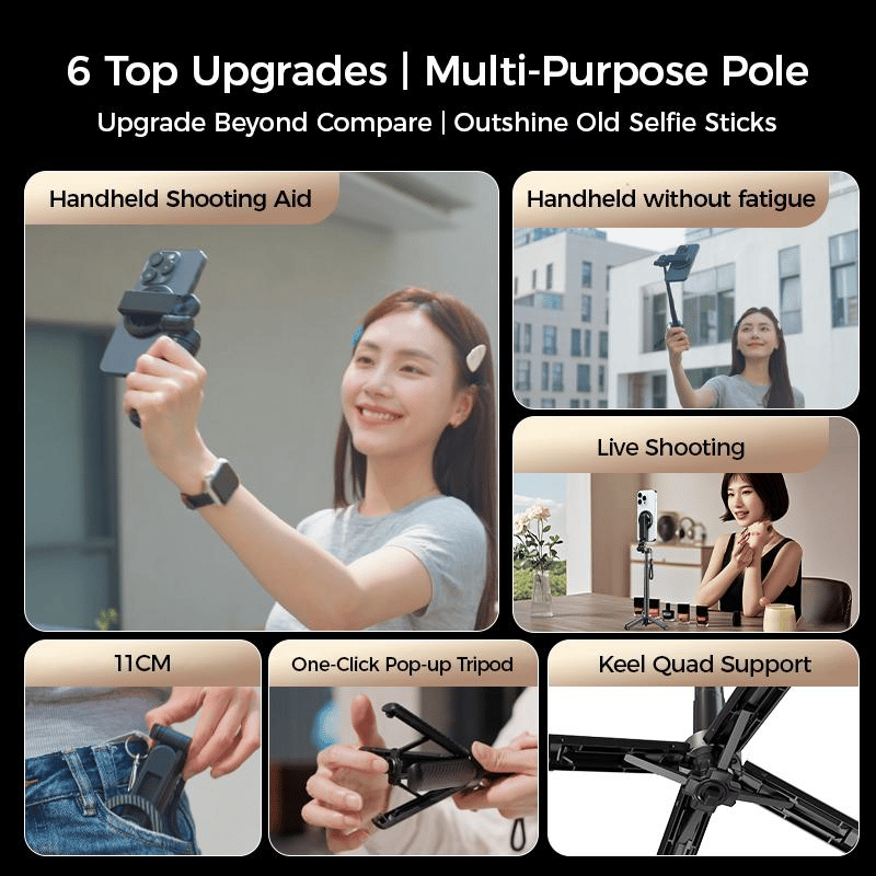 4-in-1 Multifunctional 360° Rotation Magnetic Selfie Stick