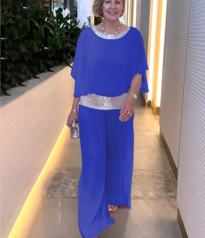 ??Big Sale ??Elegant Colorblock Sequin Two-Piece Set