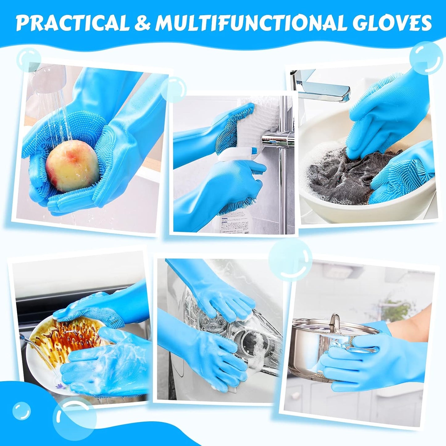 πΎ Pet Grooming Gloves: Heat-Resistant, Silicone 5-Finger β Wash/Bathe/Massage!
