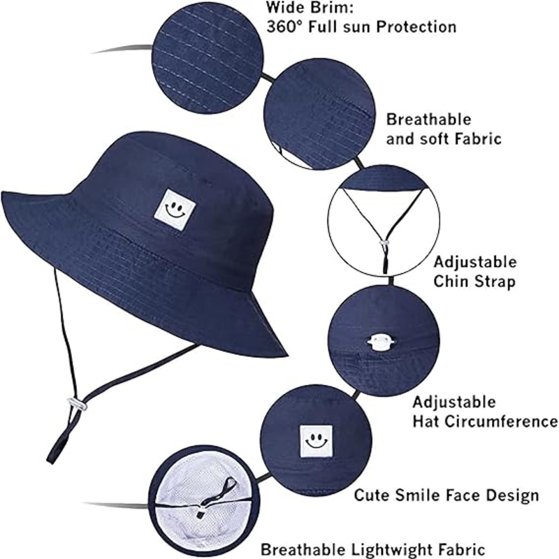 Toddler Sun Hat Beach Bucket Hat for Girls Boys Toddlers