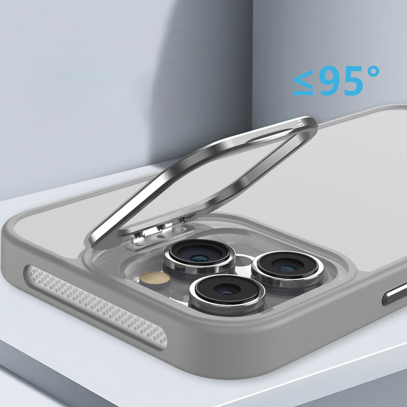 Translucent Frosted Metal Lens Frame Holder Mobile Phone Case