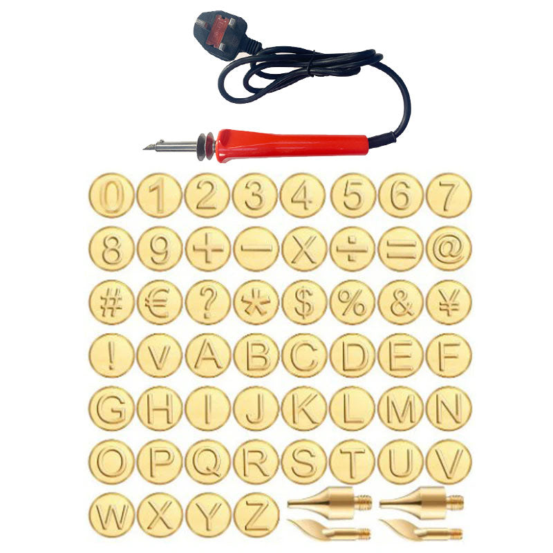 26 Letters Copper Mold DIY Wood Burning/Carving Set