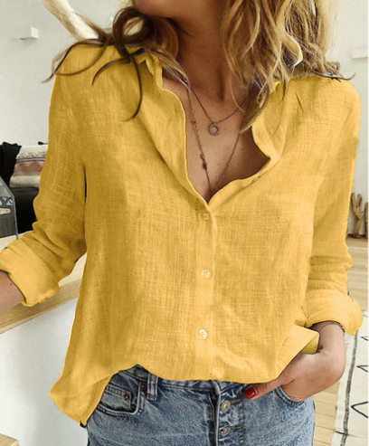 ??2023 New Hot Sale-Ladies Loose Casual Long Sleeve Linen Shirt??Buy 2 get 10% Off Extra Auto & Free Shipping??
