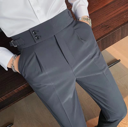 ??Men's Solid Color Straight Casual Trousers
