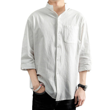 ??Men¡¯s Cotton and Linen Shirt??Buy 2 get 10% Off Auto & Free Shipping??