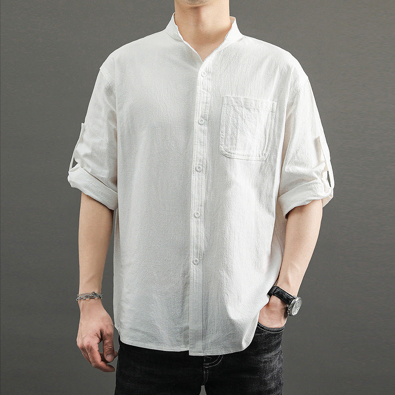 ??Men¡¯s Cotton and Linen Shirt??Buy 2 get 10% Off Auto & Free Shipping??