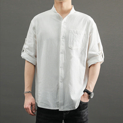 ??Men¡¯s Cotton and Linen Shirt??Buy 2 get 10% Off Auto & Free Shipping??