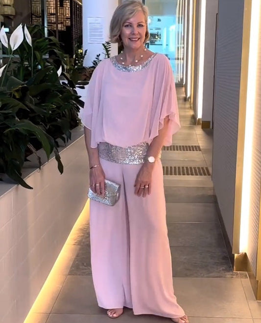 ??Big Sale ??Elegant Colorblock Sequin Two-Piece Set