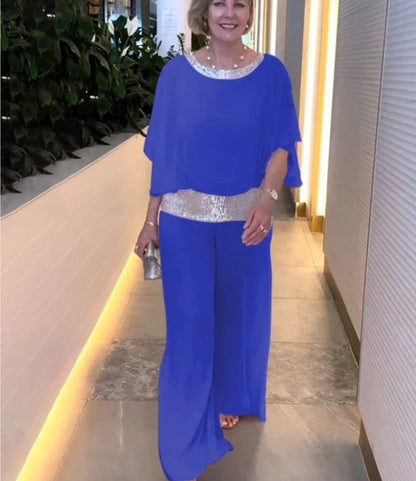 ??Big Sale ??Elegant Colorblock Sequin Two-Piece Set
