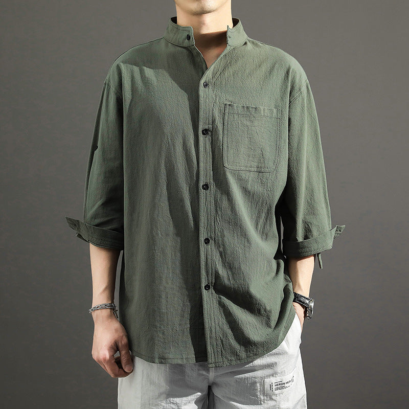 ??Men¡¯s Cotton and Linen Shirt??Buy 2 get 10% Off Auto & Free Shipping??