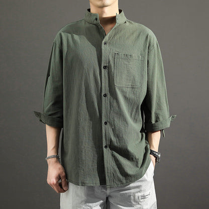 ??Men¡¯s Cotton and Linen Shirt??Buy 2 get 10% Off Auto & Free Shipping??