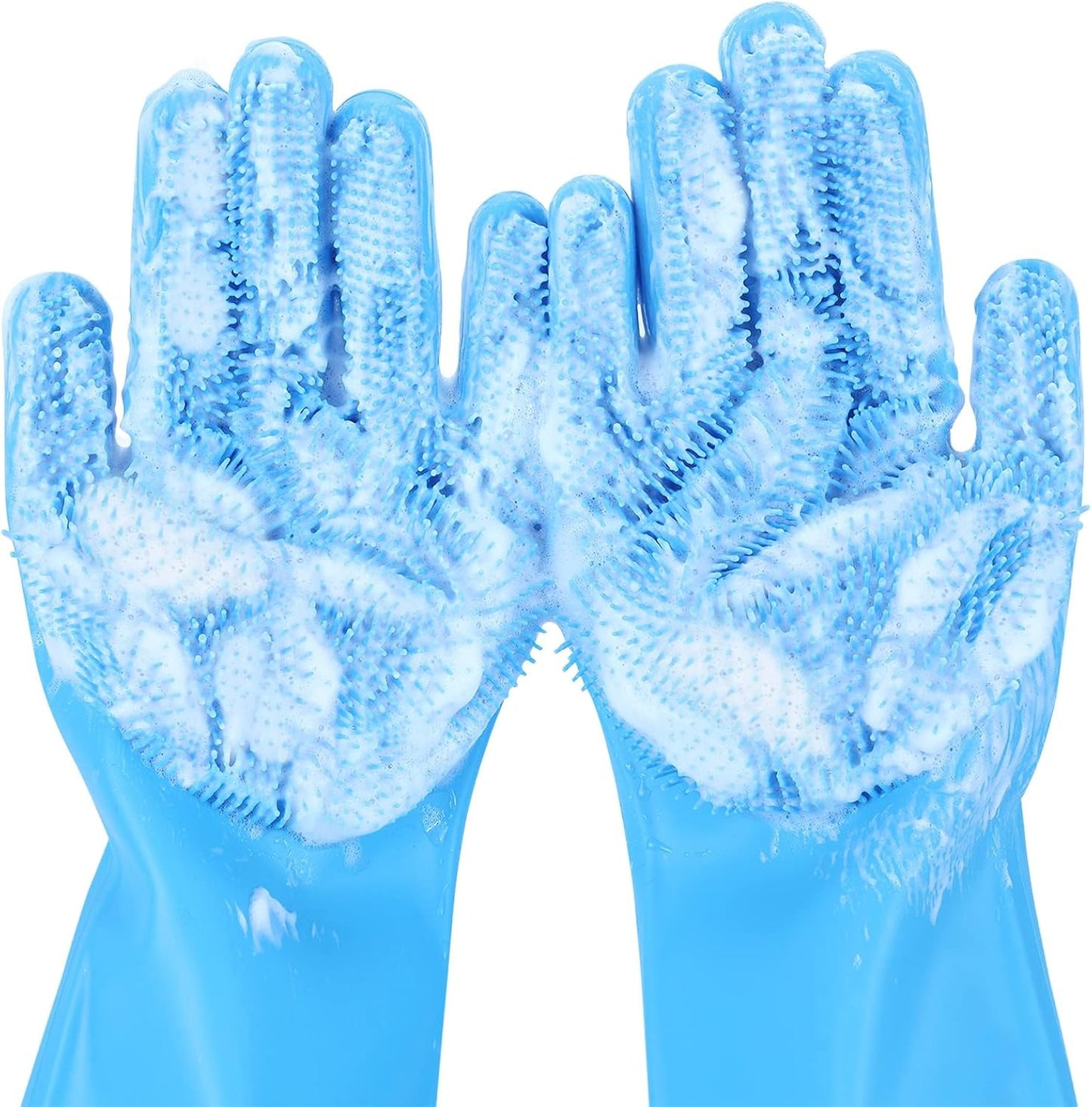 🐾 Pet Grooming Gloves: Heat-Resistant, Silicone 5-Finger – Wash/Bathe/Massage!