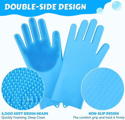 🐾 Pet Grooming Gloves: Heat-Resistant, Silicone 5-Finger – Wash/Bathe/Massage!