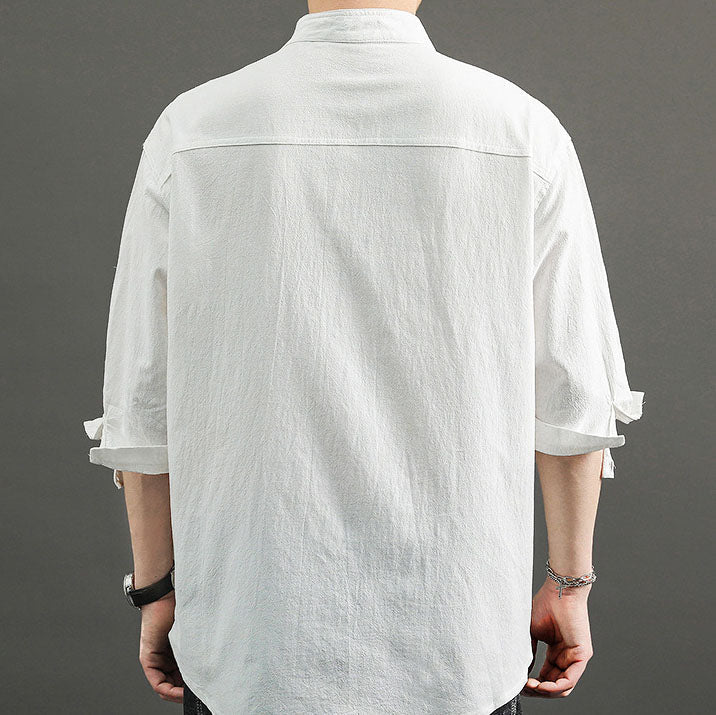 ??Men¡¯s Cotton and Linen Shirt??Buy 2 get 10% Off Auto & Free Shipping??