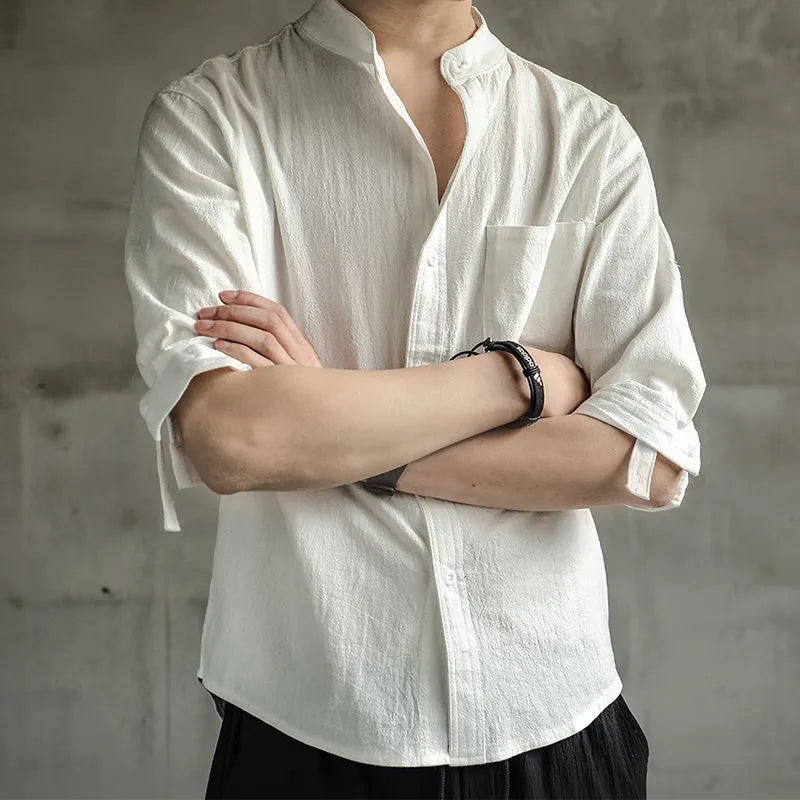 ??Men¡¯s Cotton and Linen Shirt??Buy 2 get 10% Off Auto & Free Shipping??