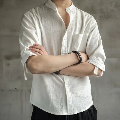 ??Men¡¯s Cotton and Linen Shirt??Buy 2 get 10% Off Auto & Free Shipping??