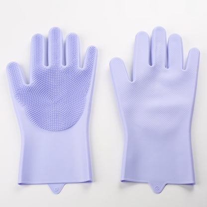 🐾 Pet Grooming Gloves: Heat-Resistant, Silicone 5-Finger – Wash/Bathe/Massage!