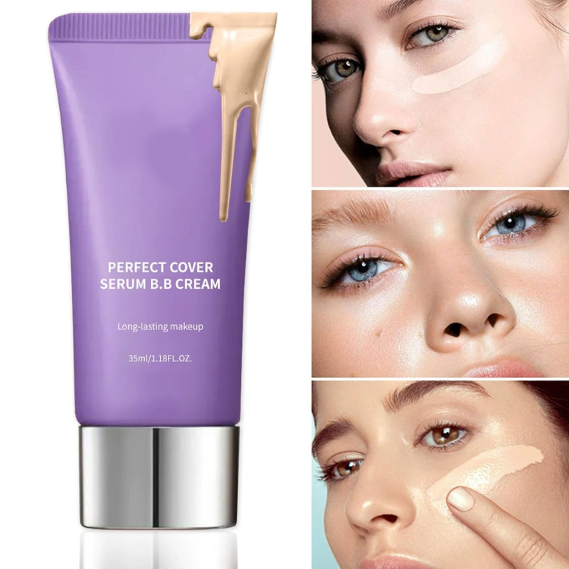 Perfect Cover Serum BB Cream, Purple Misha BB Cream, Skin Care Foundation Makeup, Tinted Moisturizer