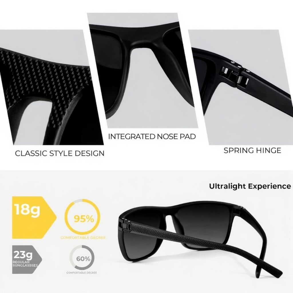 Polarized Sunglasses for Men, Lightweight Sun Glasses with UV Protection for Driving Fishing Golf