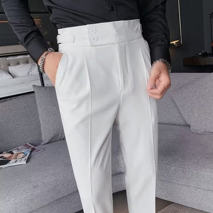 ??Men's Solid Color Straight Casual Trousers