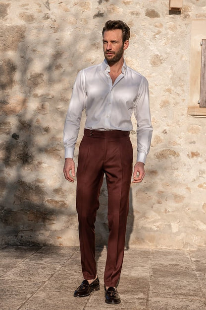 ??Men's Solid Color Straight Casual Trousers