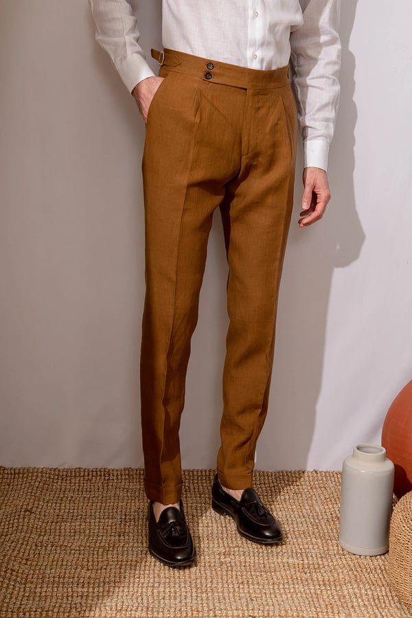 ??Men's Solid Color Straight Casual Trousers