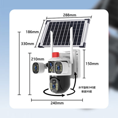 Triple-Lens Solar 360 Dome Camera