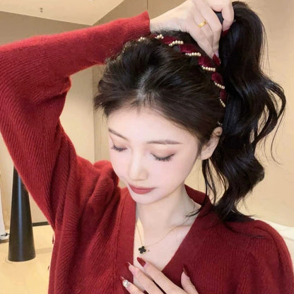 Vintage High Cranium Artificial Pearl Hairband