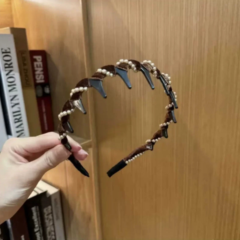 Vintage High Cranium Artificial Pearl Hairband